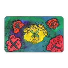 Cross Flowers Magnet (rectangular)