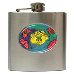 Cross Flowers Hip Flask (6 Oz) by snowwhitegirl