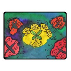 Cross Flowers Double Sided Fleece Blanket (small)  by snowwhitegirl