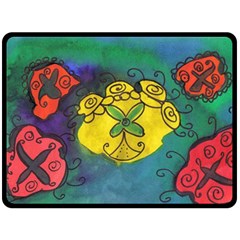 Cross Flowers Double Sided Fleece Blanket (large)  by snowwhitegirl