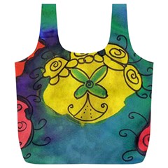 Cross Flowers Full Print Recycle Bags (l)  by snowwhitegirl