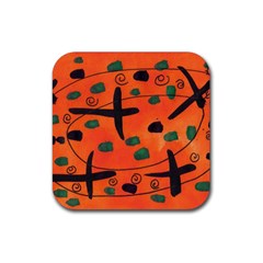 Egg Amongst Crosses Rubber Coaster (square)  by snowwhitegirl