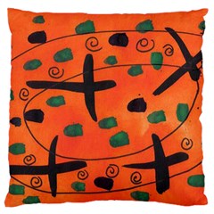 Egg Amongst Crosses Large Flano Cushion Case (two Sides) by snowwhitegirl