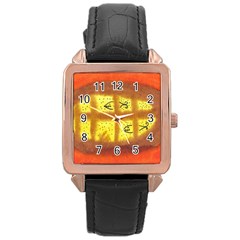 Fish Egg Rose Gold Leather Watch  by snowwhitegirl