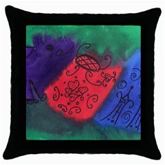 Houses Throw Pillow Case (Black)