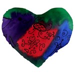 Houses Large 19  Premium Flano Heart Shape Cushions Front