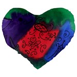 Houses Large 19  Premium Flano Heart Shape Cushions Back