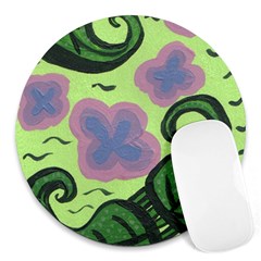 Leaves Round Mousepads by snowwhitegirl