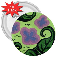 Leaves 3  Buttons (10 Pack)  by snowwhitegirl