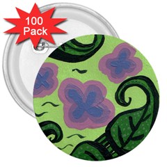 Leaves 3  Buttons (100 Pack)  by snowwhitegirl