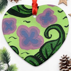 Leaves Heart Ornament (two Sides) by snowwhitegirl