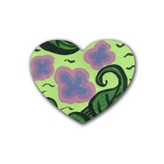 Leaves Rubber Coaster (heart)  by snowwhitegirl