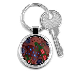 Slanted Green Houses Key Chains (round)  by snowwhitegirl