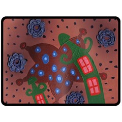 Slanted Green Houses Fleece Blanket (large)  by snowwhitegirl