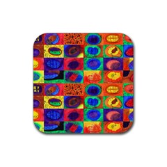 Water Color Eggs Tile Rubber Coaster (square)  by snowwhitegirl