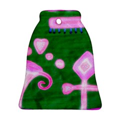 Hearts For The Pink Cross Bell Ornament (two Sides) by snowwhitegirl