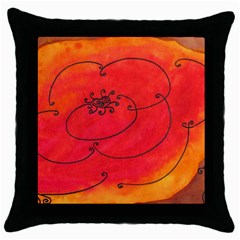 Flower Throw Pillow Case (Black)