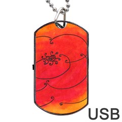 Flower Dog Tag USB Flash (Two Sides)