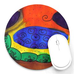 Face Round Mousepads by snowwhitegirl