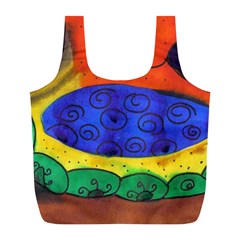 Face Full Print Recycle Bags (l)  by snowwhitegirl