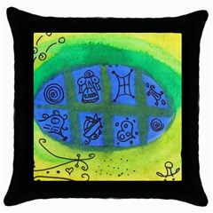 Window Egg Throw Pillow Case (black) by snowwhitegirl