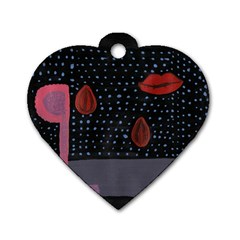 Lips Dog Tag Heart (two Sides)