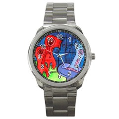 Hair Dryer Jelly Fish Sport Metal Watch by snowwhitegirl