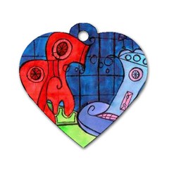 Hair Dryer Jelly Fish Dog Tag Heart (one Side)