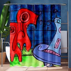 Hair Dryer Jelly Fish Shower Curtain 60  X 72  (medium)  by snowwhitegirl