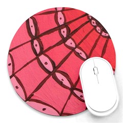 Red Fan Round Mousepads