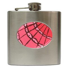 Red Fan Hip Flask (6 Oz) by snowwhitegirl