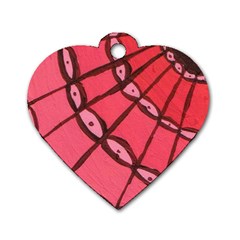 Red Fan Dog Tag Heart (two Sides)