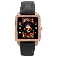 Zoltar Speaks Rose Gold Leather Watch  by Valentinaart