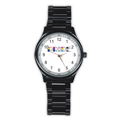 Pride Stainless Steel Round Watch