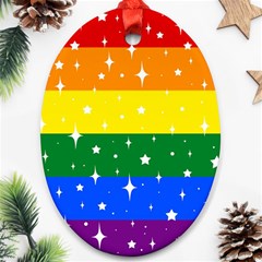 Sparkly Rainbow Flag Ornament (oval) by Valentinaart