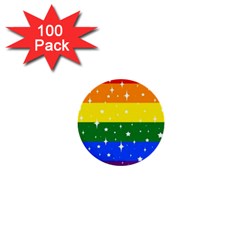 Sparkly Rainbow Flag 1  Mini Buttons (100 Pack)  by Valentinaart