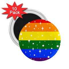 Sparkly Rainbow Flag 2 25  Magnets (10 Pack)  by Valentinaart