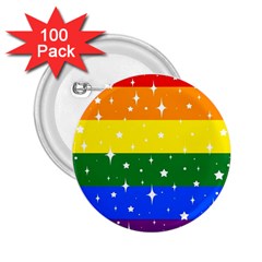 Sparkly Rainbow Flag 2 25  Buttons (100 Pack)  by Valentinaart