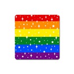 Sparkly Rainbow Flag Square Magnet Front