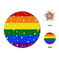 Sparkly Rainbow Flag Playing Cards (round)  by Valentinaart