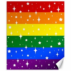 Sparkly Rainbow Flag Canvas 8  X 10  by Valentinaart