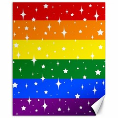 Sparkly Rainbow Flag Canvas 16  X 20   by Valentinaart