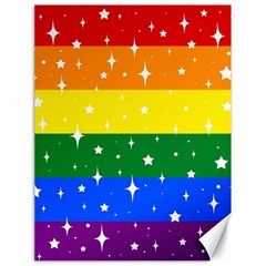 Sparkly Rainbow Flag Canvas 18  X 24   by Valentinaart