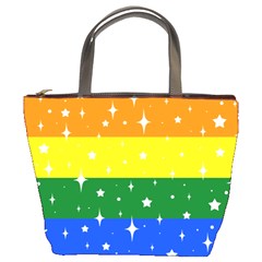 Sparkly Rainbow Flag Bucket Bags by Valentinaart