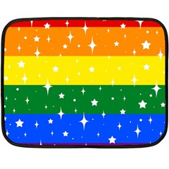 Sparkly Rainbow Flag Double Sided Fleece Blanket (mini)  by Valentinaart