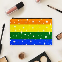 Sparkly Rainbow Flag Cosmetic Bag (medium)  by Valentinaart