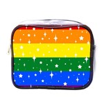 Sparkly Rainbow Flag Mini Toiletries Bags Front