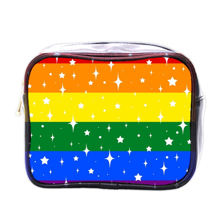 Sparkly Rainbow Flag Mini Toiletries Bags