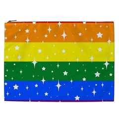 Sparkly Rainbow Flag Cosmetic Bag (xxl)  by Valentinaart