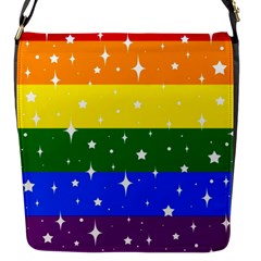 Sparkly Rainbow Flag Flap Messenger Bag (s) by Valentinaart